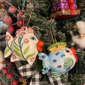 Colorful Fish Handmade Handpainted ceramics ornaments